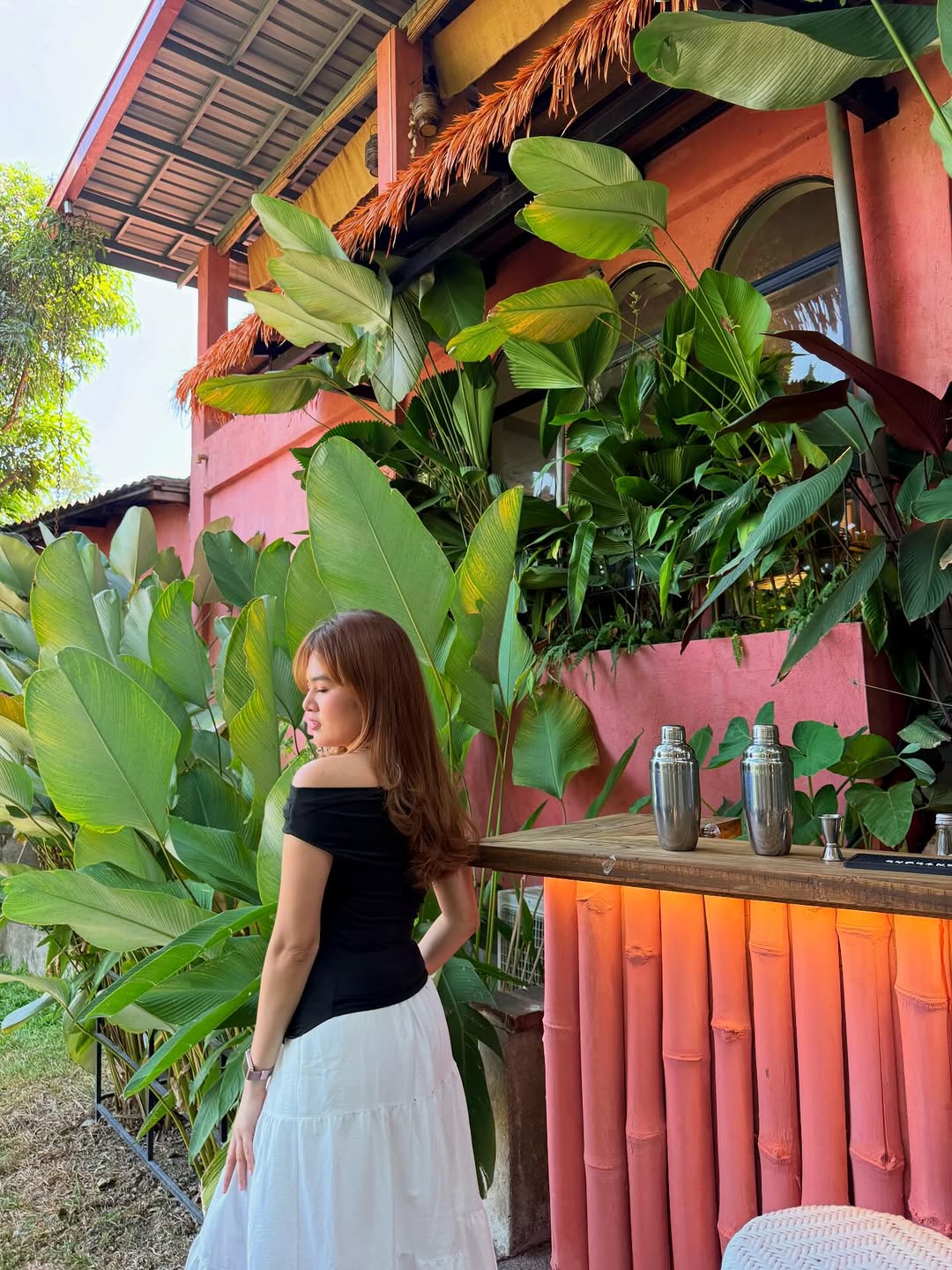 Outdoor garden seating at PIÑA